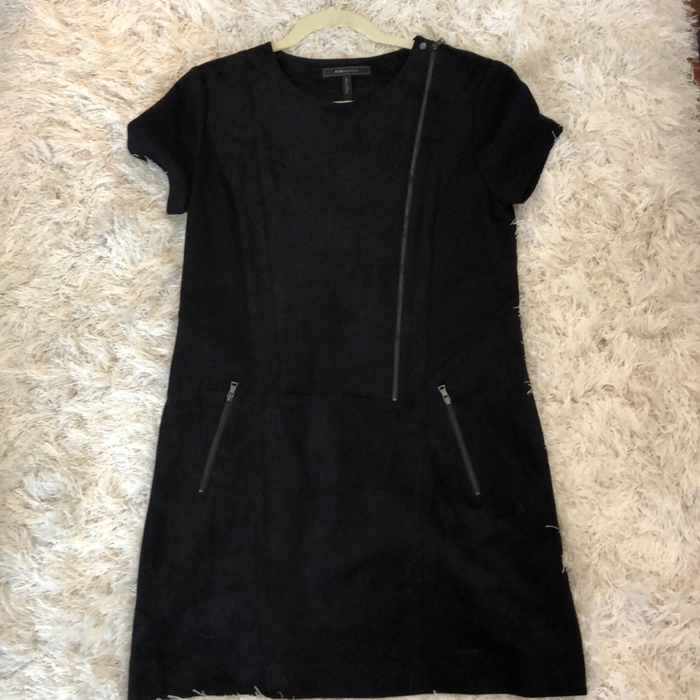 Black BCBG Maxazria suede dress